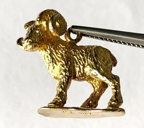 LJH 10K Solid Yellow Gold Mountain Ram Wilderness Charm Pendant - Picture 8 of 11
