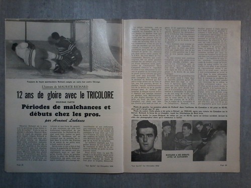 1954 BERNIE GEOFFRION MONTREAL CANADIENS LES SPORTS MAURICE RICHARD PLANTE WINGS - Picture 11 of 12
