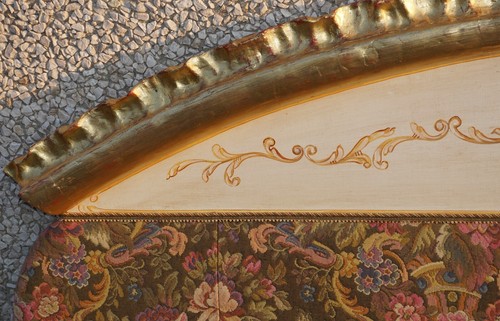 TESTIERA- TESTATA LEGNO DORATO E STOFFA - FREGIO. laccata dipinta. matrimoniale - Picture 6 of 9