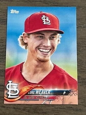 2018 Topps Luke Weaver Photo Variation #593 (Close Up) St. Louis Cardinals 
