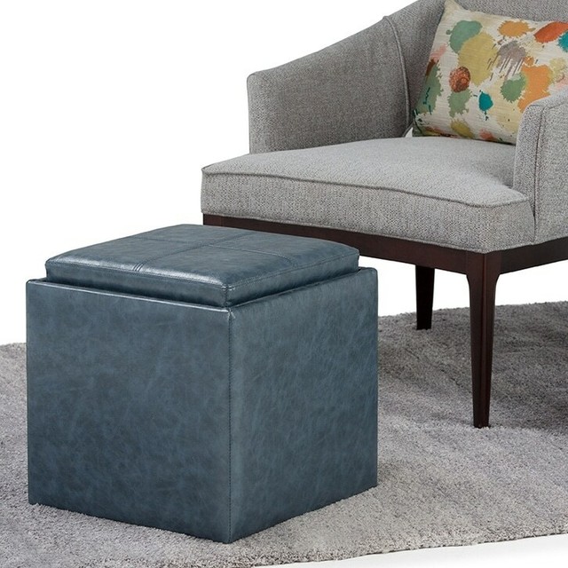 Wyndenhall Townsend Cube Storage Ottoman With Tray Bench Coffee Footstool For Sale Online Ebay