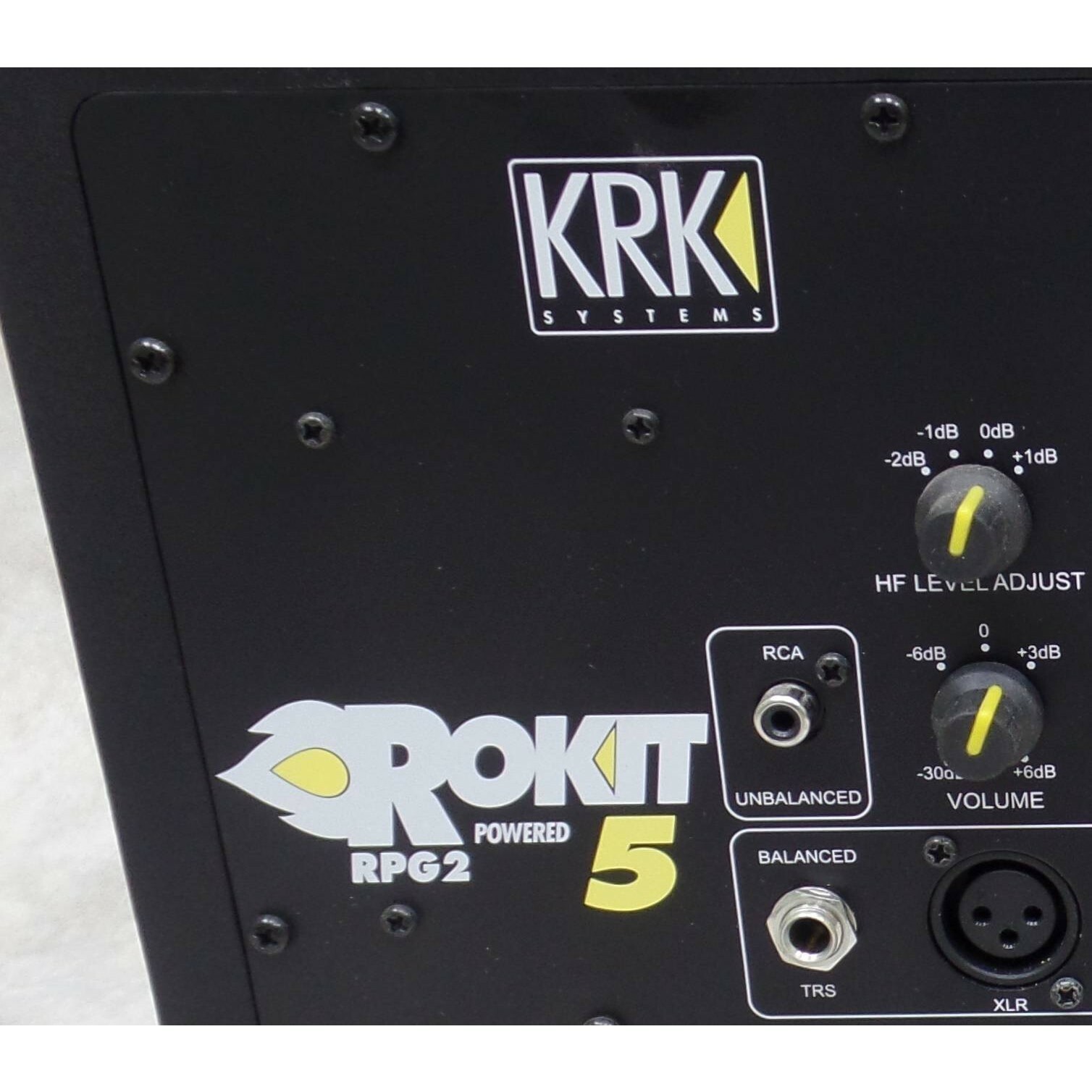 KRK Rokit 5 2-Way 5 in Powered Studio Monitor Speakers Black RGP2 Power  Cords