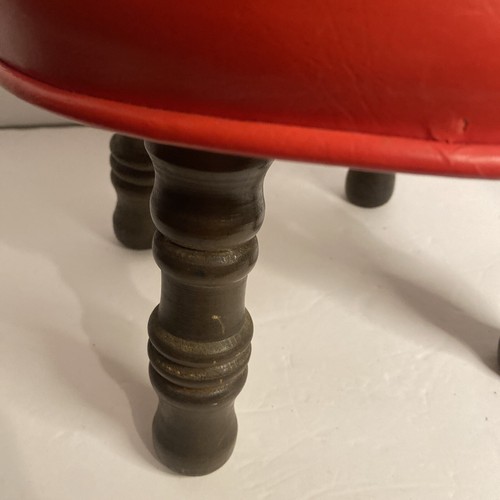 Vintage Mid Century Modern rot Vinyl Fußhocker 12,5" breit x 9,25" hoch - Bild 11 von 16