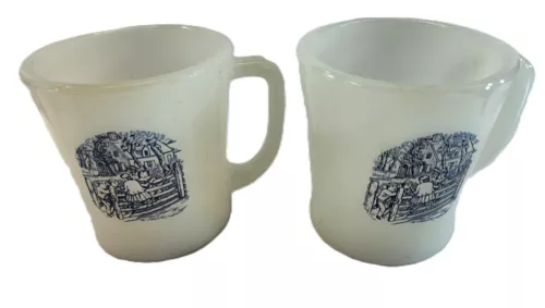 Vintage Currier and Ives Blue by Royal Plates, Cups, Bowls & Glassware