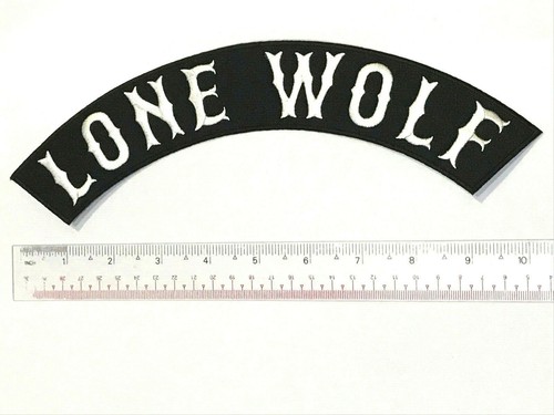 Lone Wolf Rocker Embroidered Sew Iron on Big Back Patch 10 Inches Biker No Club - Picture 2 of 3