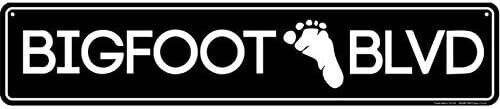 BIGFOOT BLVD METAL STREET ROAD SIGN SASQUATCH MANCAVE DECOR 24" x 5" - Picture 1 of 4