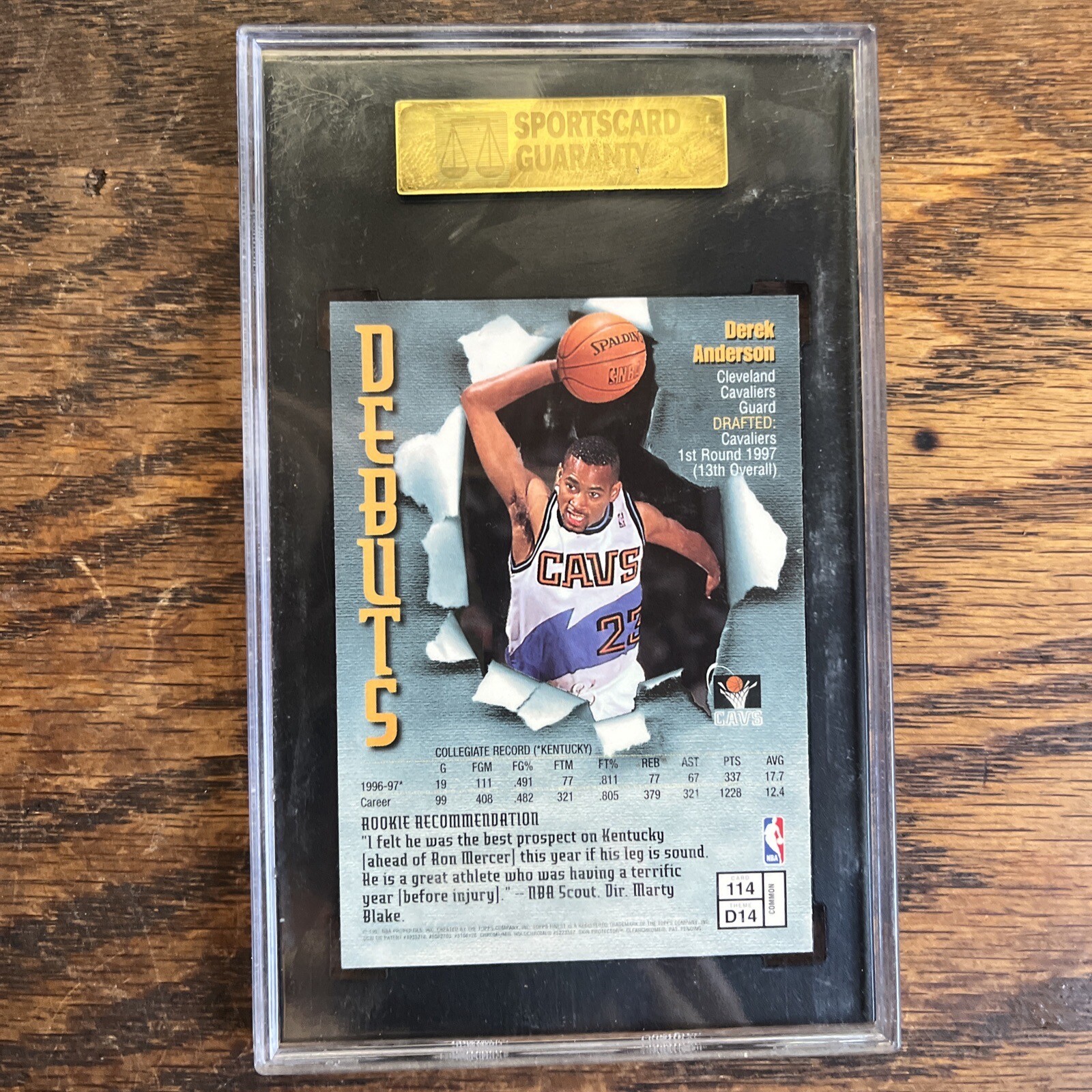 1997-98 Topps Finest - Common Bronze Derek Anderson #114 (RC) for sale ...