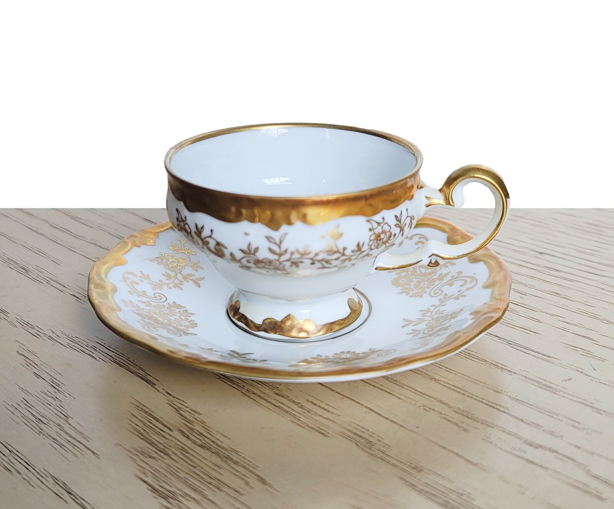 CHIPPED Antique Weimar Katharina Porcelain Gold Tea Cup