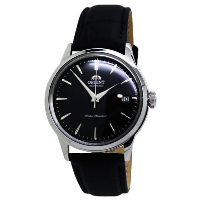 Orient Bambino Contemporary Automatic Black Dial Leather Band Men's Watch RA-AC0