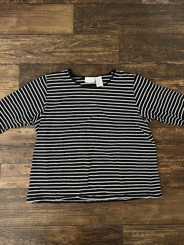 Elisabeth by Liz Claiborne schwarz-weiß gestreiftes Hemd