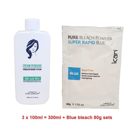 ican Cream Peroxide 6%, 9%, 12% 100ml / 300ml Bottle + 80g blue bleach sets - Picture 7 of 7