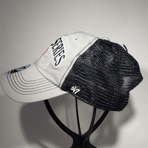 MLB Boston Red Sox 2018 World Series 47 Brand Adjustable Gray Black Mesh Hat NWT - Picture 4 of 13