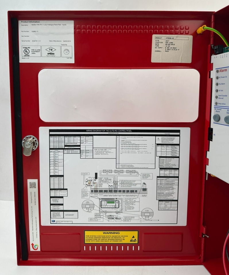 KENTEC K0860-10 ELITE RS 2 LOOP ANALOGUE FIRE ALARM CONTROL PANEL RED ...