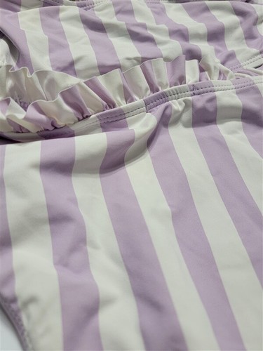 NWT Habitual Kids 10 Purple White Stripe Ruffle Bikini Top & Bottom 120795 - Picture 3 of 4