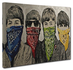 Banksy The Beatles Bandanas Canvas Wall Art Print Picture A1 51x76cm Ebay