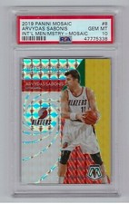 ARVYDAS SABONIS PSA 10 POP 1 2019-20 Panini MOSAIC PRIZM SP GEM MINT Lithuania