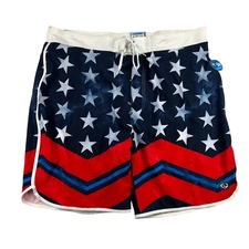Wave Zone Board Shorts Men XXL American Flag UPF 50 UV Protection NEW with Tags