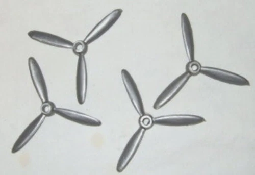 4 Original old 1950's Marx SILVER Airplane Propellers