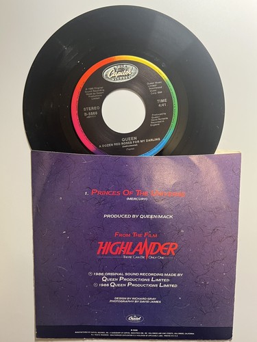 Queen - Princes of the Universe - Highlander 1986 (B-5568) 7" Vinyl Record - Bild 2 von 2