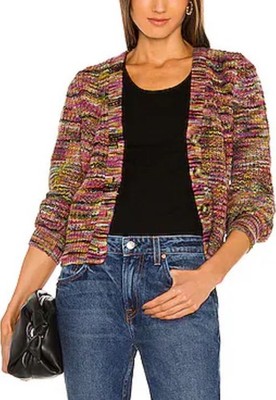 VERONICA BEARD Space Dye Multi-Color Dorla Wool Cardigan Sweater Sz S