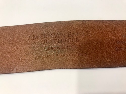 Ceinture homme vintage American Eagle cuir double œillet année 2000 taille 32 - Photo 5/13