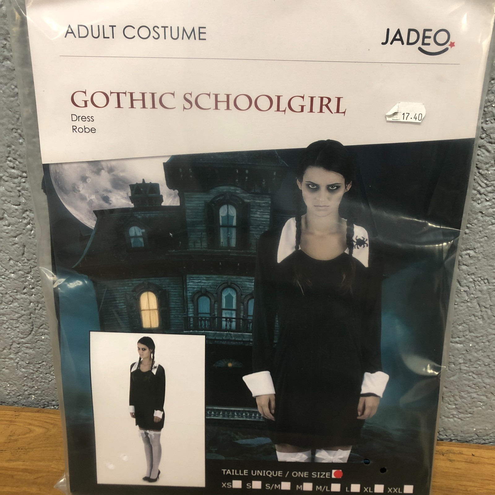 Disfraz De Adulto Estudiante Gótica Jadeo - Talla Única