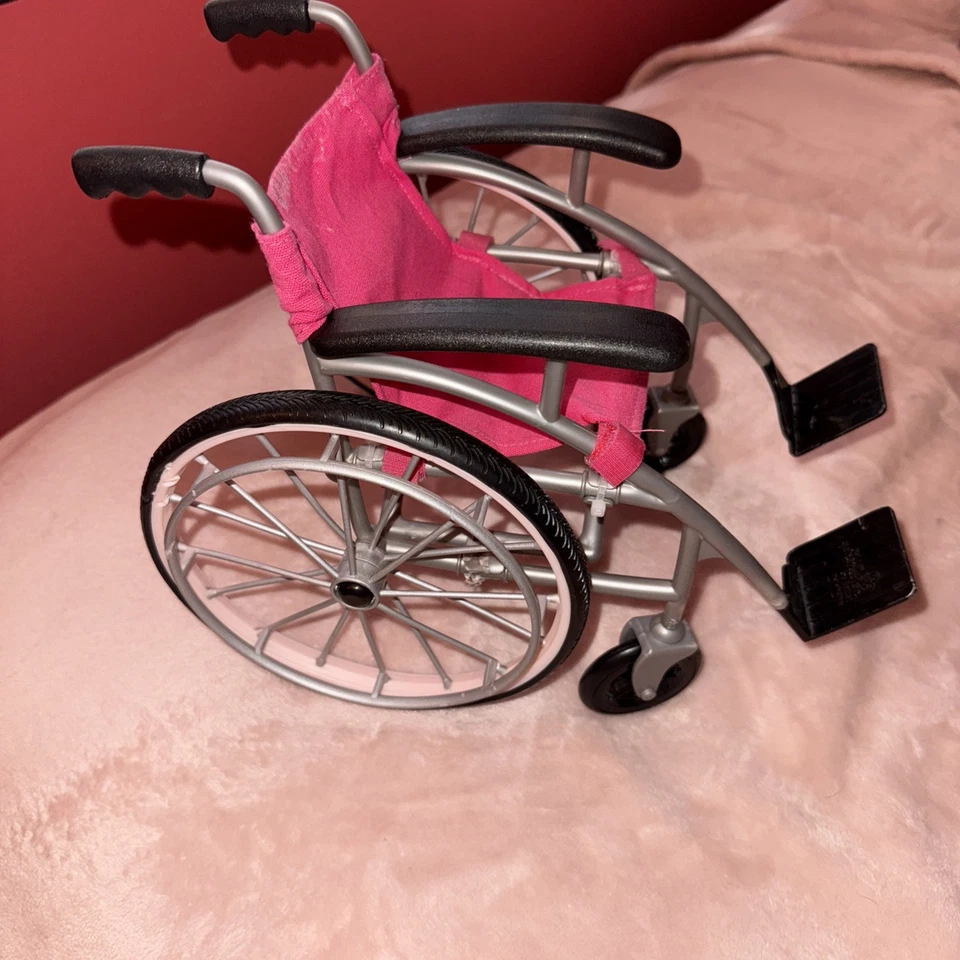 OG Pink Folding Wheel Chair Accessory for 18" American Girl My Life Dolls - Image 4 of 4