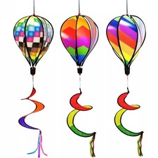 Hot Air Balloon Wind Spinner Rainbow Windsock Outdoor Garden Yard Lawn Decor UK