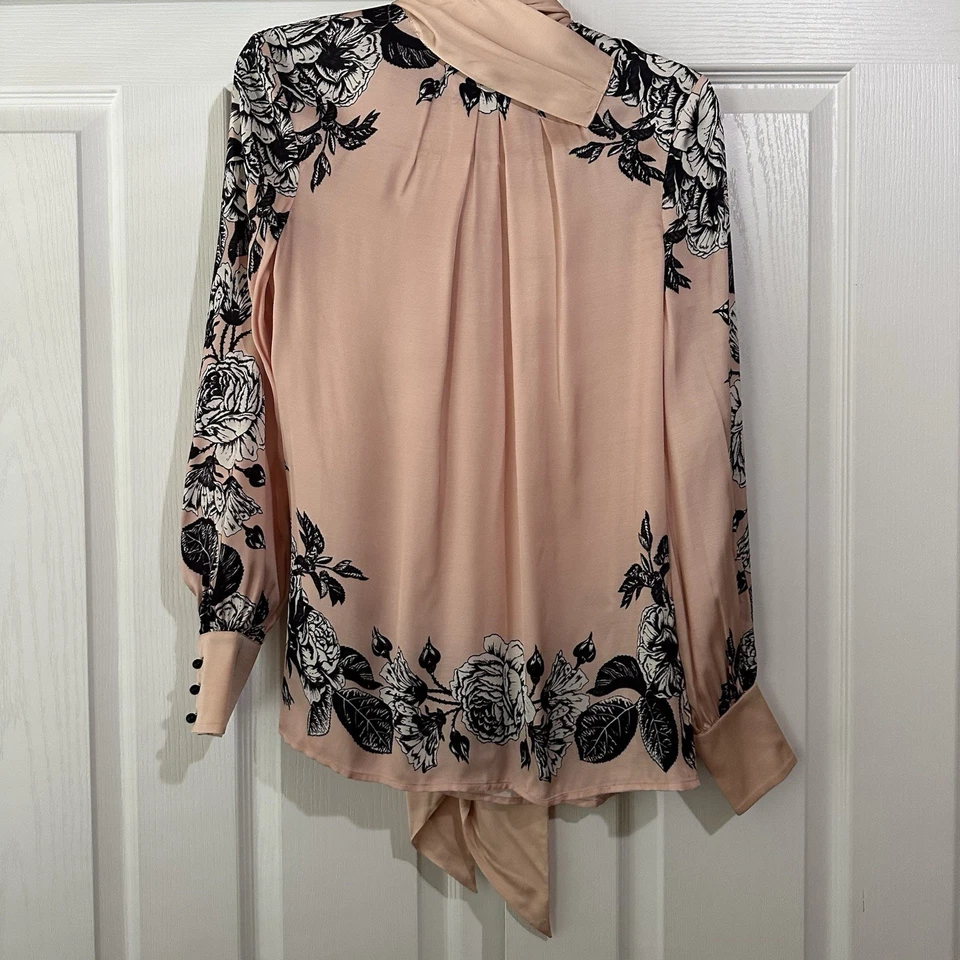 Nueva Blusa Corbata Floral Topshop $110 Talla 6 Foto 4 de 4
