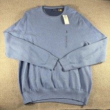Polo Ralph Lauren Sweater Mens 2XL Blue Cotton Crewneck Knit Pullover Pony Logo