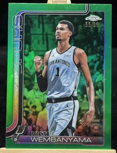 2025-26 Topps Chrome Update Victor Wembanyama #22 Green Refractor /99