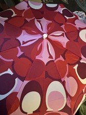 Vintage Coach Signature Scarf Print Umbrella in pink  Red