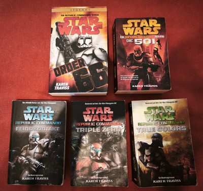 Star Wars 5 Bücher: Republic Commando 1-3, sowie Order 66 und Die 501. -komplett
