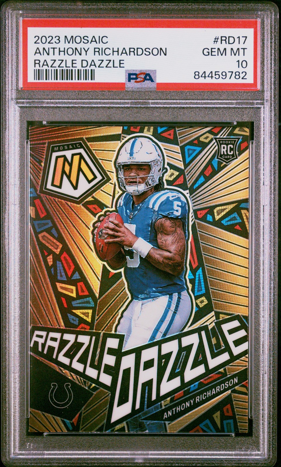 2023 PANINI MOSAIC RAZZLE DAZZLE #RD17 ANTHONY RICHARDSON PSA 10