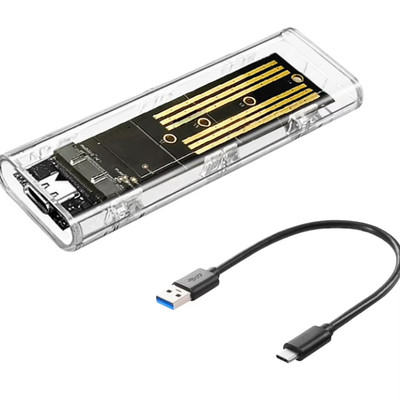 Hard Disk Box Type C USB 3.1 Transparent External SSD Case 10Gbps Hard Disk Case