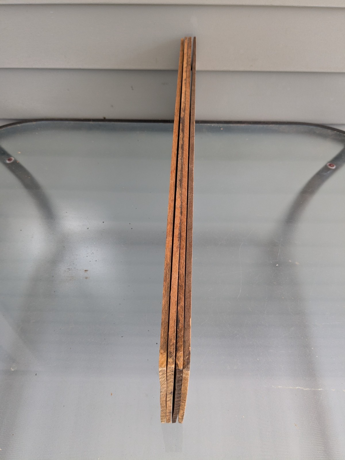 4 Thin Antique Old Growth Poplar Wood Panels 21" X 5 X 3/16" Lumber Lot X79