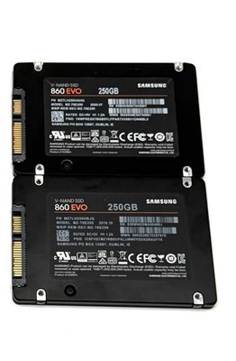 SAMSUNG 250GB 2.5'' SATA III SSD VNAND 860 EVO 90%-99% HEALTH LOT OF 2