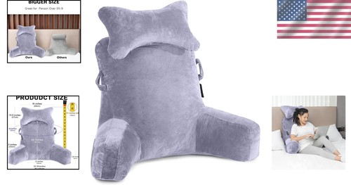 Almohada de lectura extra grande de 31" con rodillo de cuello desmontable - Máxima comodidad - Imagen 2 de 8