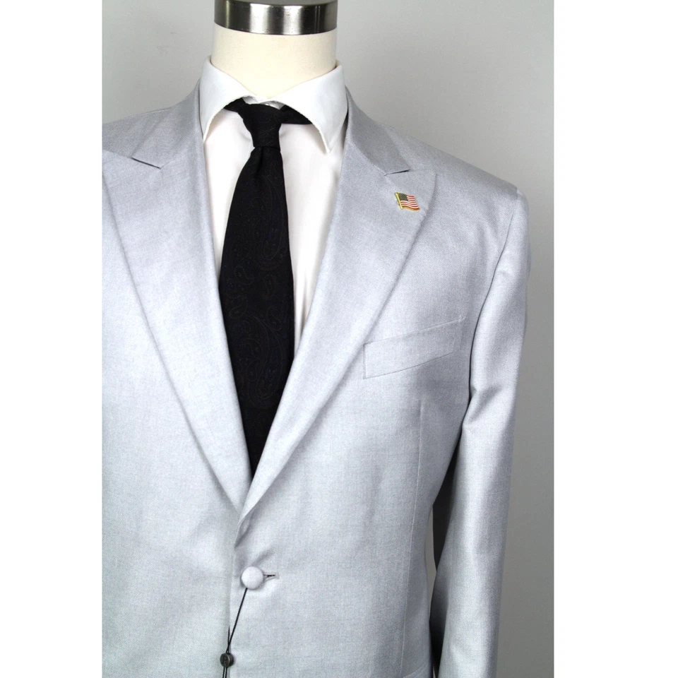 Chaqueta Blazer Jos A Bank Reserve 100 % seda ajuste a medida lisa de cena 42R D010027 Foto 3 de 4