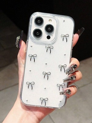 Süße Schleife Glitzer Transparent Epoxid Handyhülle Weich TPU iPhone Alle Modelle