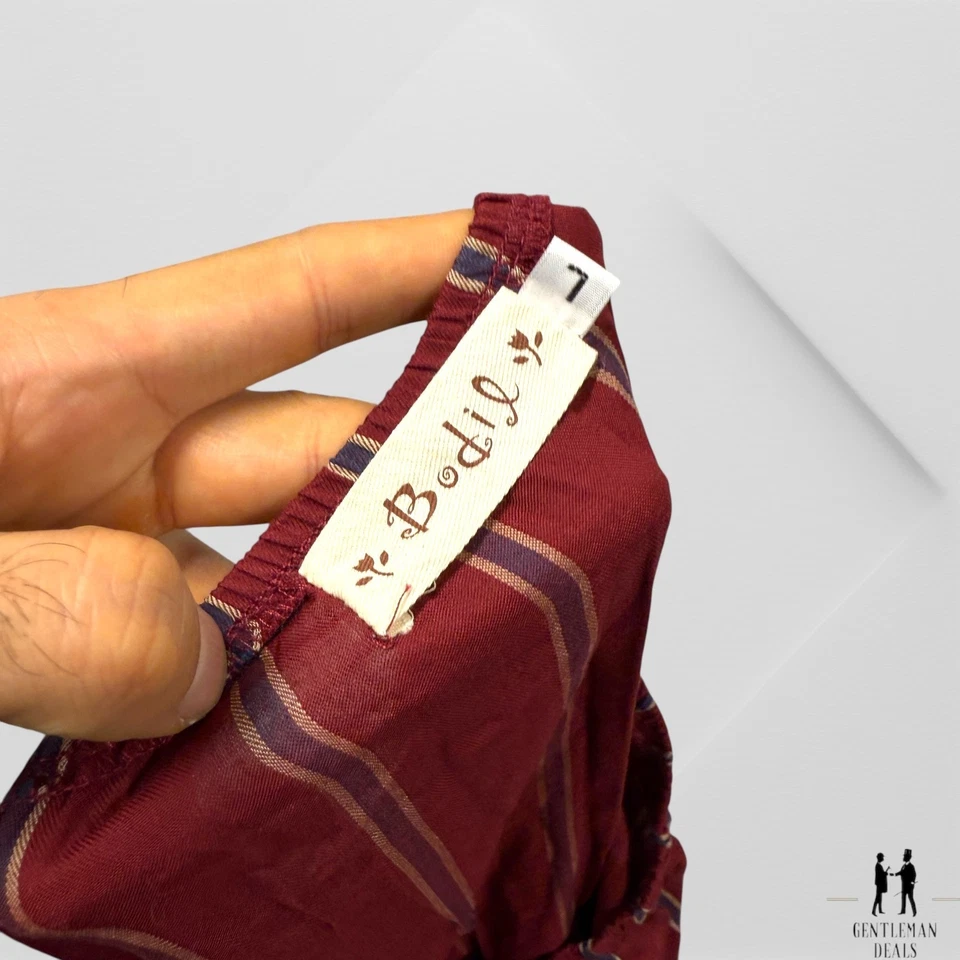 Falda Larga Bodil Mujer Grande Rojo Rayas Capas Rayón Algodón L Foto 3 de 4