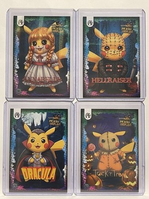 Pikachu Cosplay Annabelle, Hellraiser, Dracula, Trick R Treat Sam Horror Cards