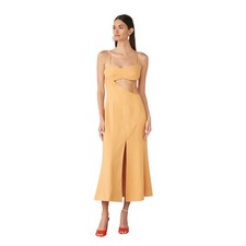 ATOIR Laura Dress Mango Orange Cutout Midi Spaghetti Strap US 6 AUS 10