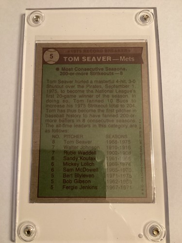 TOM SEAVER 1976 Topps Autographed MLB card TTM/IP signature - Bild 3 von 4
