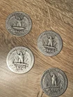 1942 Washington Quarters Lot of 4 Silver Circulated US Coins
