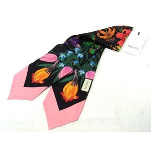 Gucci Authentique 86,0 cm Col Noeud Foulard Femme Fl% Soie Made in Italy