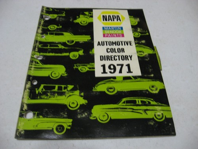 #ad Napa Martin Senour 1971 Automotive Color Directory Paint Chip Pages Book $24.95