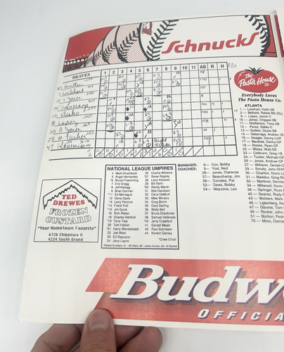 ⚾️ 1998 St Louis Cardinals Official Scorecard v Atlanta Braves MARK McGWIRE 8/29 - Picture 2 of 8