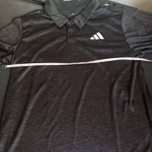 Adidas Boys Youth Dark Gray Polo Shirt Regular Fit Sz L Large 14-16 New NWT - Picture 7 of 13