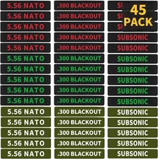 45 Pack Miaozhun Magazine Marking Bands Combo for 300 Blackout, Subsonic, 5.56 N